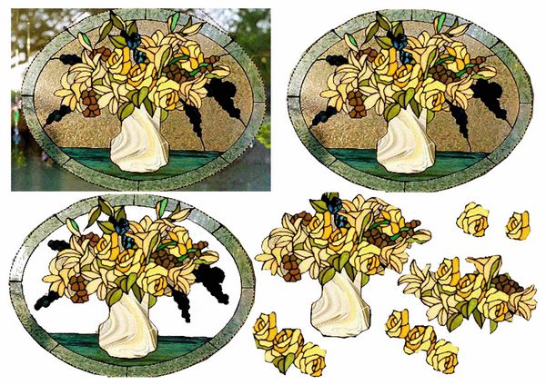 Stained Glass Effect Set 17 Decoupage - 1 x A4 Page to DOWNLOAD