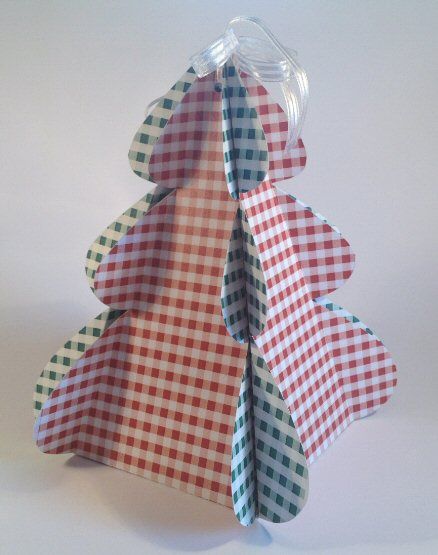 Gingham Folding Standing Christmas Tree <b>Green</b> - 6 Sizes to Download