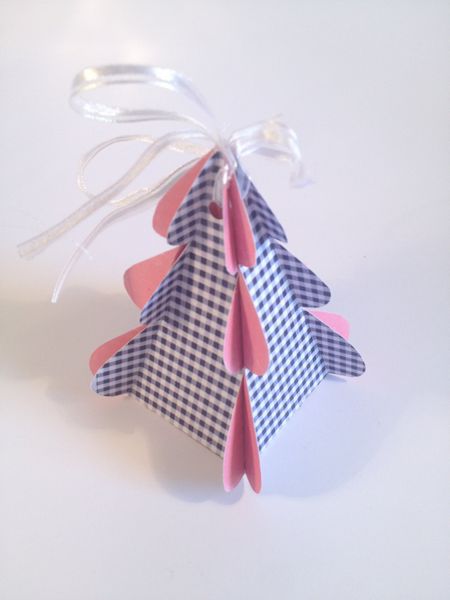 Gingham Folding Standing Christmas Tree <b>Pink</b> - 6 Sizes to Download