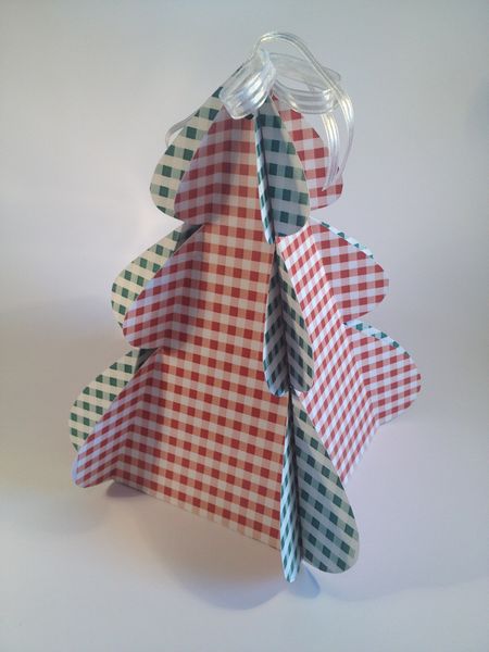 Gingham Folding Standing Christmas Tree <b>Red</b>- 6 Sizes to Download
