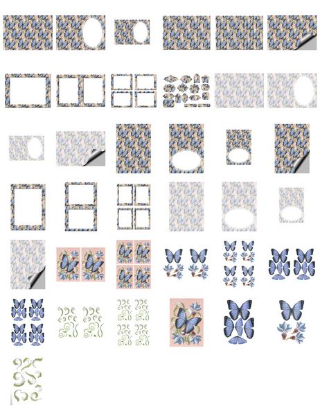 Stitch effect Butterfly and Flowers Set 02 - 37 Pages to DOWNLOAD