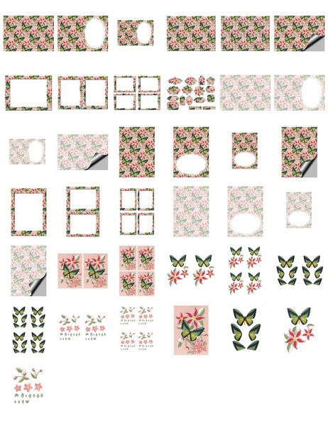 Stitch effect Butterfly and Flowers Set 03 - 37 Pages to DOWNLOAD