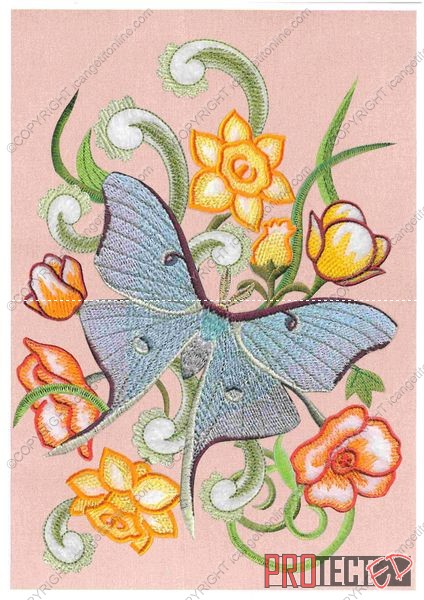 Stitch effect Butterfly and Flowers Set 04 - 37 Pages to DOWNLOAD