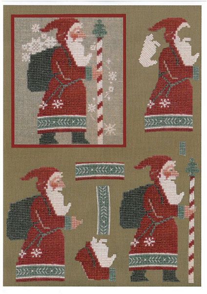 Tapestry Effect Santa Decoupage Design 5 - 3 x A4 Page to DOWNLOAD