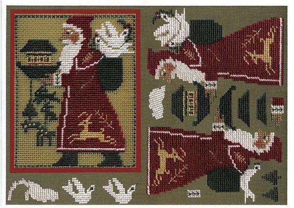 Tapestry Effect Santa Decoupage Design 7 - 3 x A4 Page to DOWNLOAD