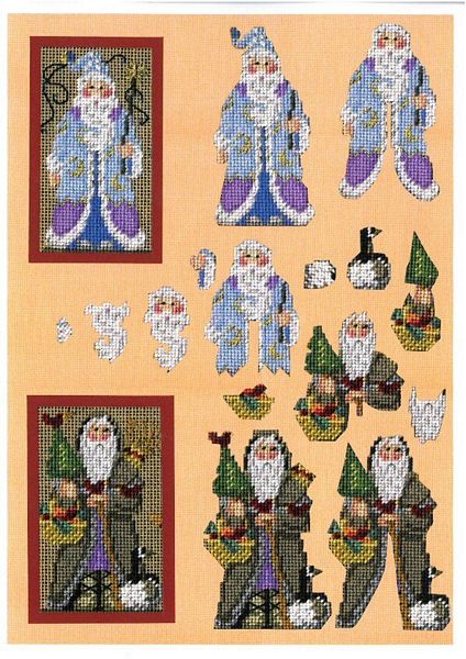 Tapestry Effect Santa Decoupage Design 09 - 3 x A4 Page to DOWNLOAD
