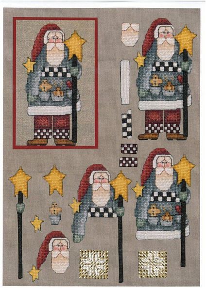 Tapestry Effect Santa Decoupage Design 10 - 3 x A4 Page to DOWNLOAD