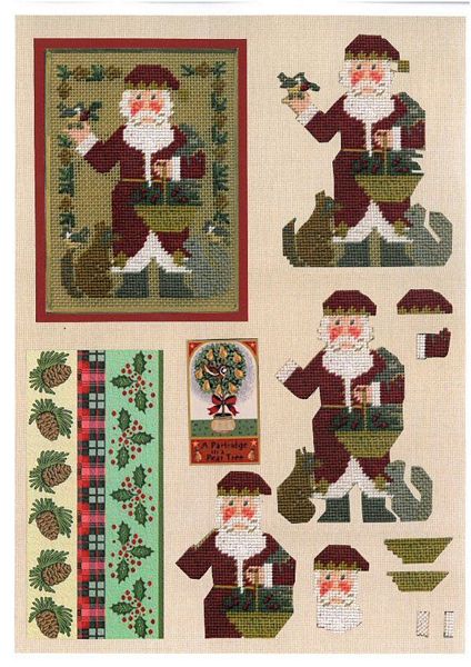 Tapestry Effect Santa Decoupage Design 11 - 3 x A4 Page to DOWNLOAD