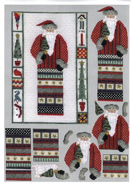 Tapestry Effect Santa Decoupage Design 13 - 3 x A4 Page to DOWNLOAD
