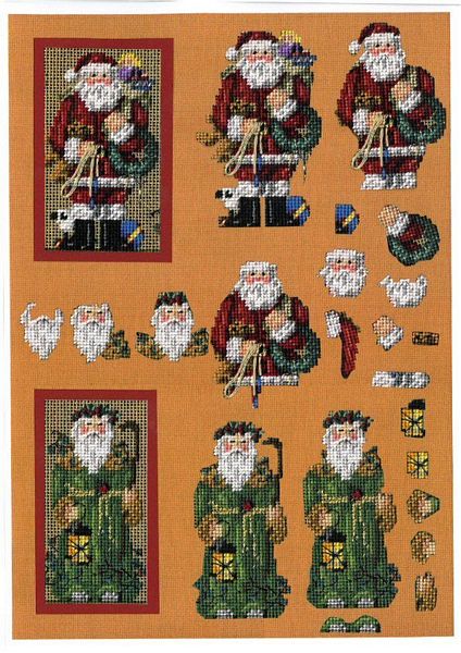 Tapestry Effect Santa Decoupage Design 14 - 3 x A4 Page to DOWNLOAD