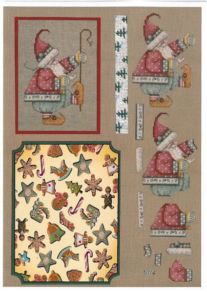 Full set of Tapestry Effect Snowmen and Santas - 17 x A4