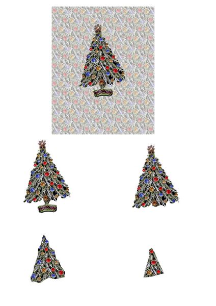 Christmas Jewel Decoupage Design 02 - 9 x A4 Page to DOWNLOAD
