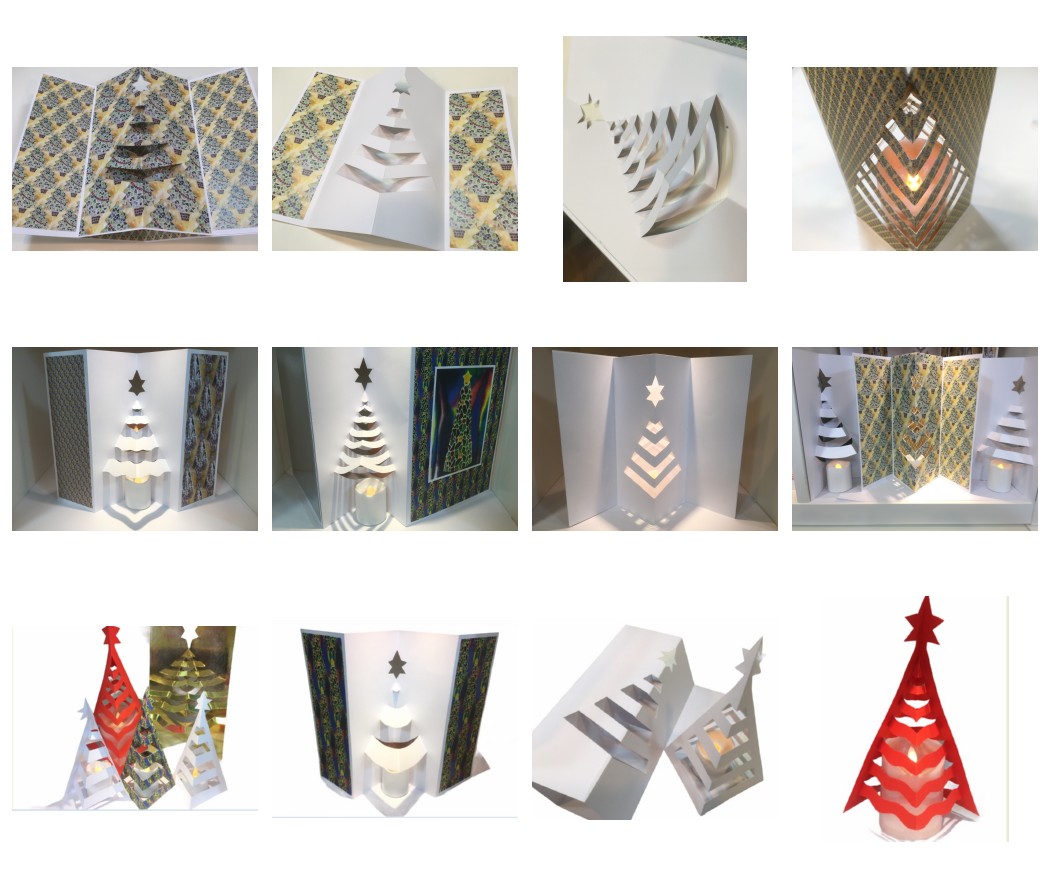 Christmas Tree Pop Out Cut and Fold Templates 3 Complete Sets