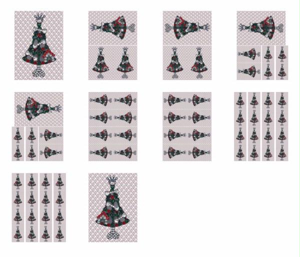 Christmas Jewel Topper Design 08 - 10 x A4 Page to DOWNLOAD