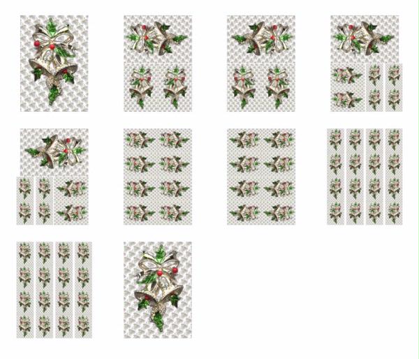 Christmas Jewel Topper Design 10 - 10 x A4 Page to DOWNLOAD