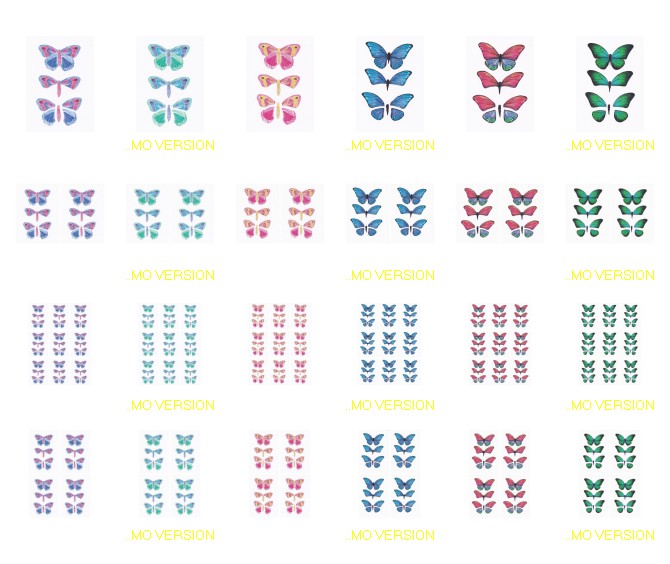 3D Butterfly Set - 4 Sizes - 24 Pages to Download