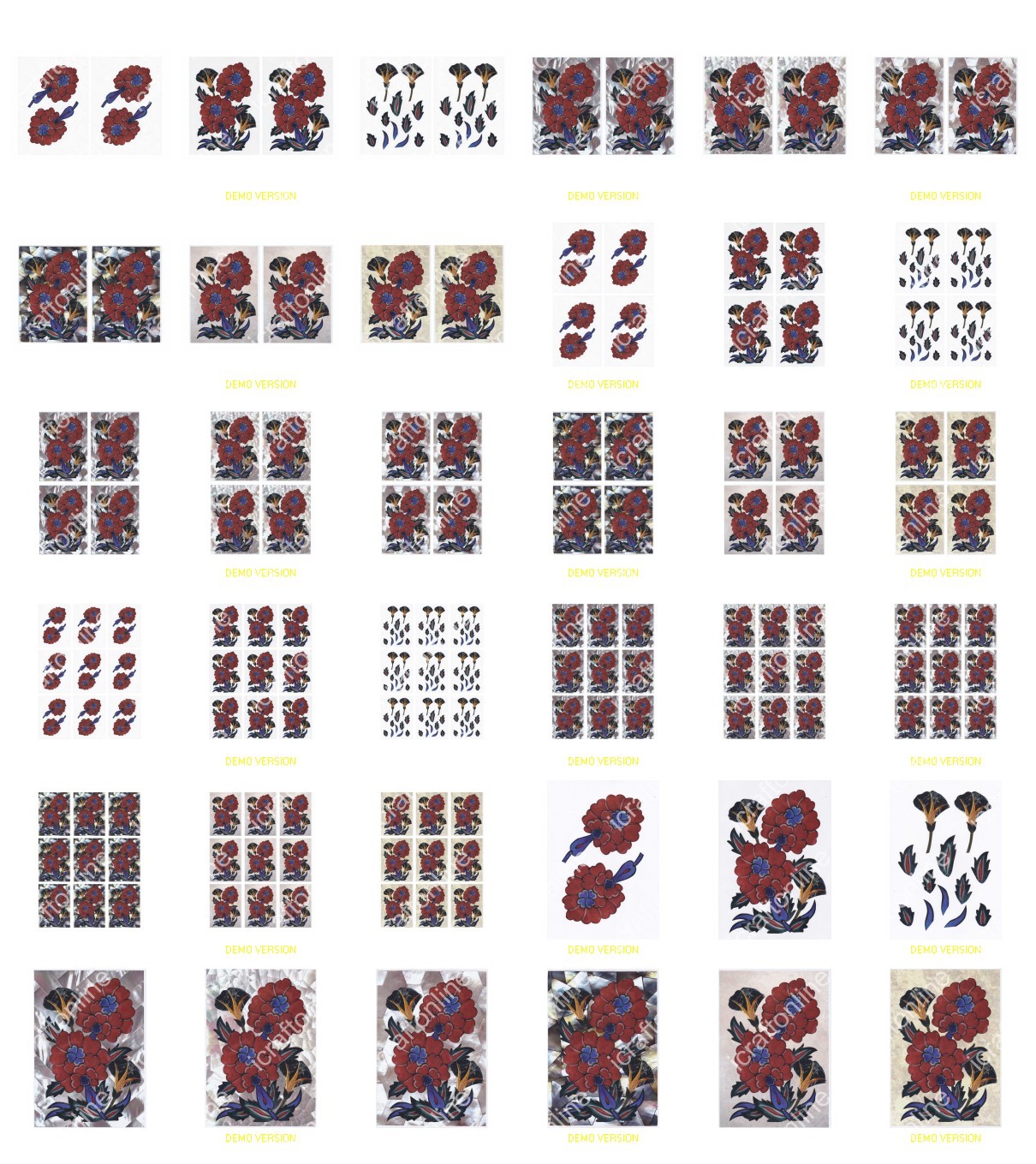 Arabic Floral Set 8a - 36 x A4 Pages to DOWNLOAD