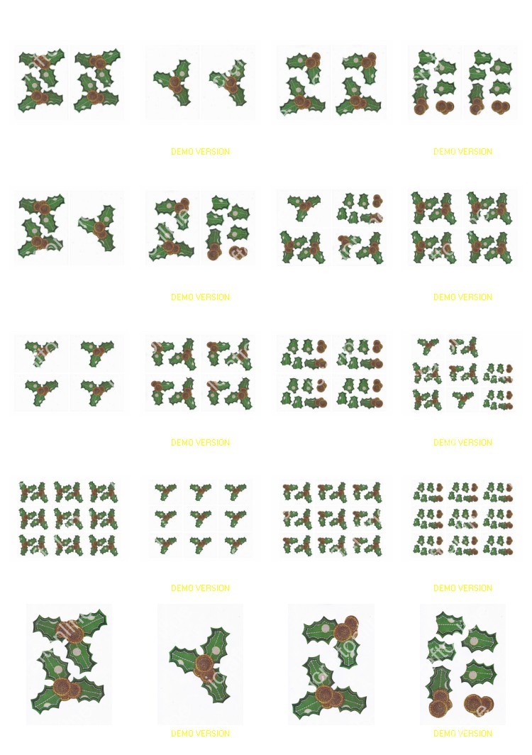 Fabric Holly 3d Full Set - 20 x A4 Pages to Download