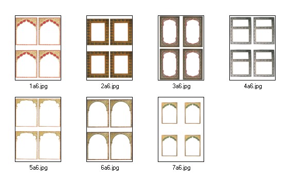 Indian Style Frames A6 - 7 x A4 Pages to DOWNLOAD
