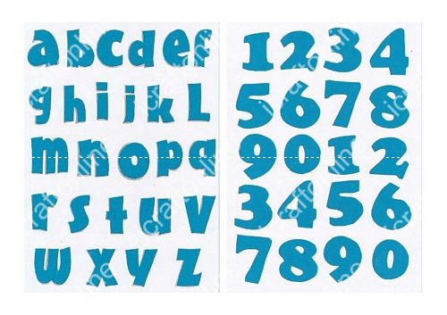 Bright Blue Letters/Numbers - 8 x A4 Pages DOWNLOAD