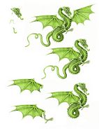 Canvas Effect Dragon Decoupage Sheet 04 - 1 x A4 Page to DOWNLOAD