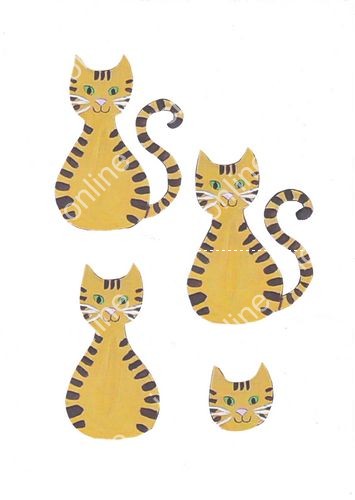 Cheeky Cat Decoupage Yellow - 8 Pages to DOWNLOAD