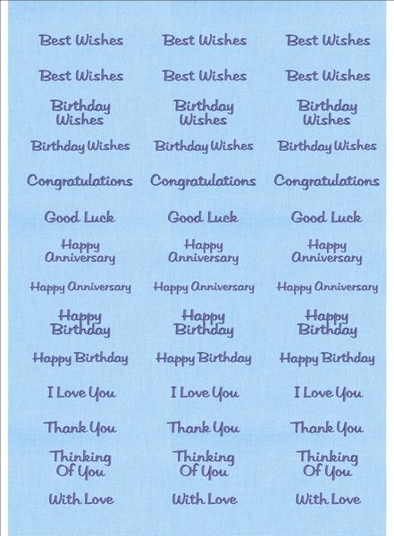 A4 Assorted Collection 1 - Blue Text on a Blue Background - 42 Greetings
