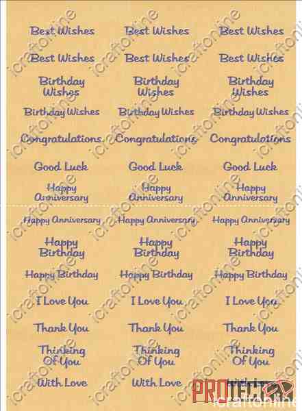 A4 Assorted Collection 1 - Blue Text on a Peach Background - 42 Greetings