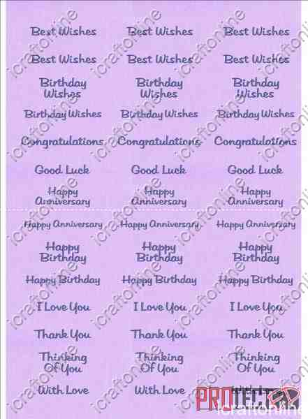 A4 Assorted Collection 1 - Blue Text on a Purple Background - 42 Greetings