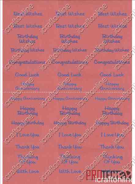 A4 Assorted Collection 1 - Blue Text on a Red Background - 42 Greetings