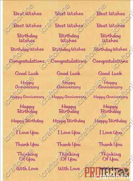A4 Assorted Collection 1 - Pink Text on a Peach Background - 42 Greetings