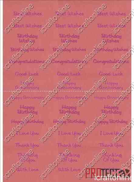 A4 Assorted Collection 1 - Pink Text on a Red Background - 42 Greetings