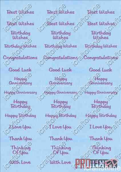 A4 Assorted Collection 1 - Purple Text on a Blue Background - 42 Greetings