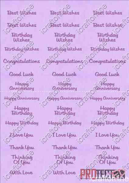 A4 Assorted Collection 1 - Purple Text on a Purple Background - 42 Greetings