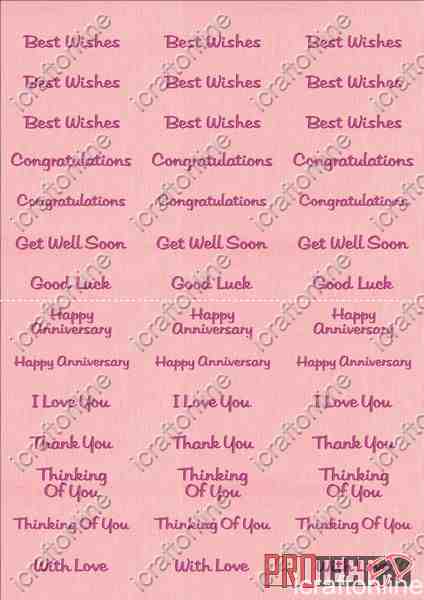 A4 Assorted Collection 2 - Pink Text on a Pink Background - 42 Greetings