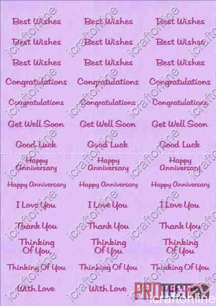 A4 Assorted Collection 2 - Pink Text on a Purple Background - 42 Greetings