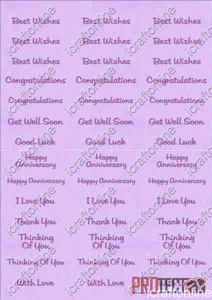 A4 Assorted Collection 2 - Purple Text on a Purple Background - 42 Greetings