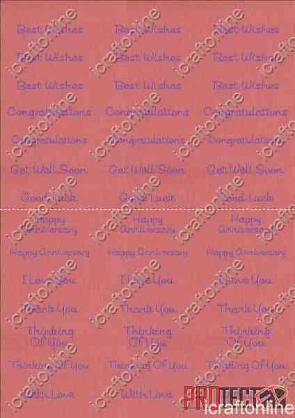 A4 Assorted Collection 2 - Purple Text on a Red Background - 42 Greetings