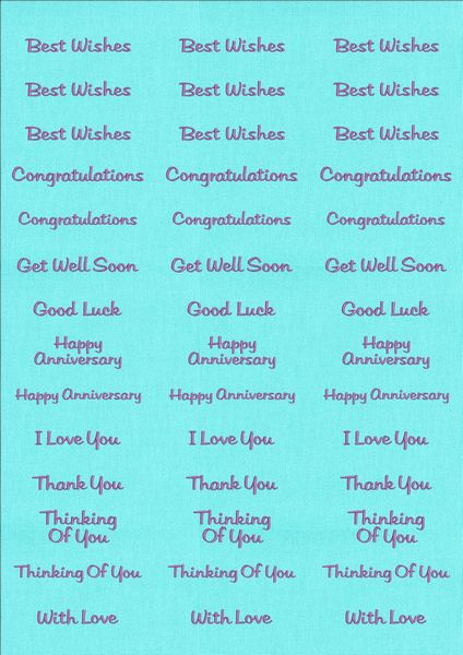 A4 Assorted Collection 2 - Purple Text on a Turquoise Background - 42 Greetings