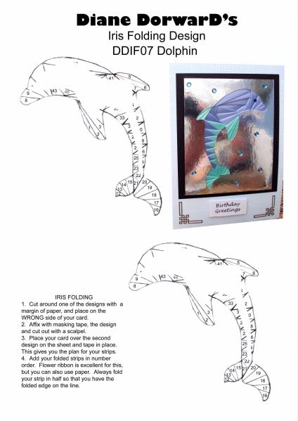 Diane Dorward Dolphin Iris Folding Template