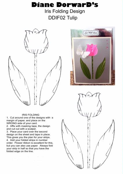 Diane Dorward Tulip Iris Folding Template