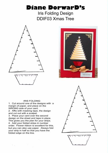 Diane Dorward Christmas Tree Iris Folding Template