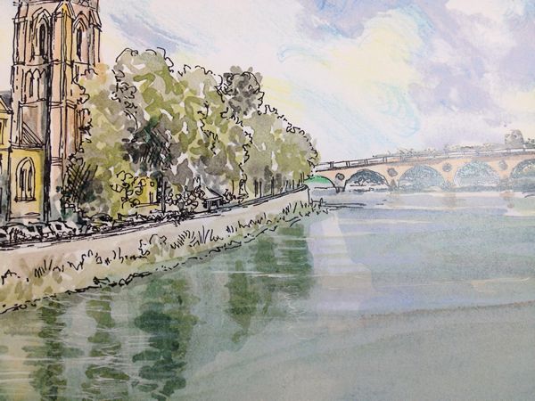 Frank Watson - Perth Upriver View - A4 Hand Finished Print