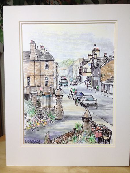 Frank Watson - Pitlochry High Street - A4 Hand Finished Print