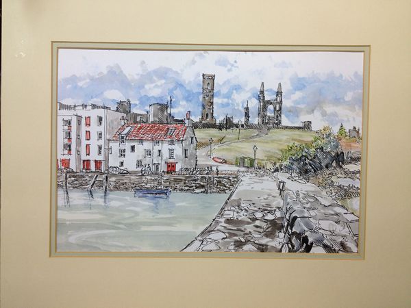 Frank Watson - St Andrews Harbour - A3 Hand Finished Print