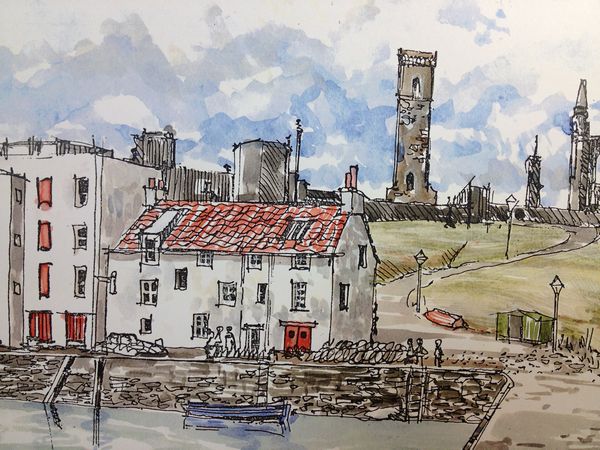 Frank Watson - St Andrews Harbour - A4 Hand Finished Print