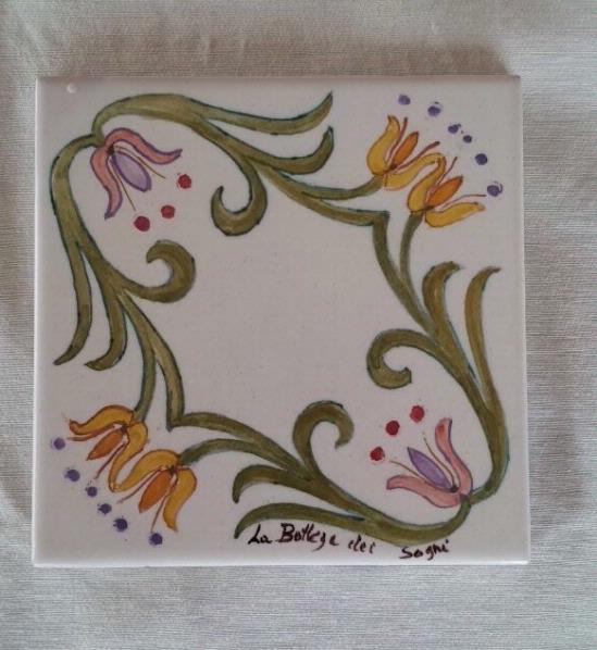 mattonella fatta a mano in ceramica - handmade ceramic tile